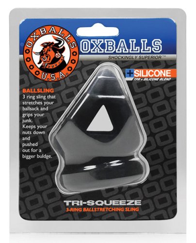 Oxballs Tri-Squeeze Cocksling/Ball Stretcher - Black Ice