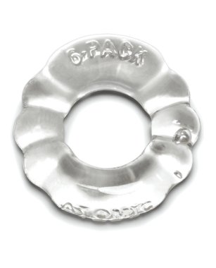 Oxballs Atomic Jock 6-Pack Shaped Cockring - Clear