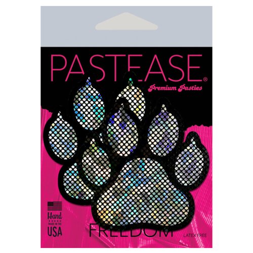 Paw Print Pasties - Disco Silver/Black