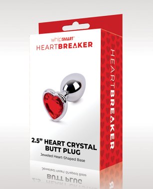 WhipSmart Heartbreaker 2.5" Heart Crystal Butt Plug - Red