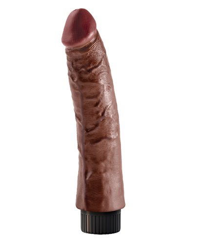 King Cock 7\" Vibrating Cock - Brown