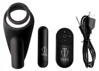 TRINITY 4 MEN 7X SILICONE C- RING W/ TAINT STIMULATOR