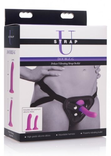 STRAP U DOUBLE-G DELUXE VIBRATING SILICONE STRAP ON KIT