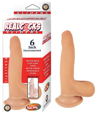 REAL COCKS SLIDERS 6IN FLESH UNCIRCUMSIZED