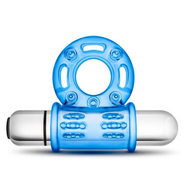 STAY HARD 10 FUNCTION BULL RING BLUE VIBRATING