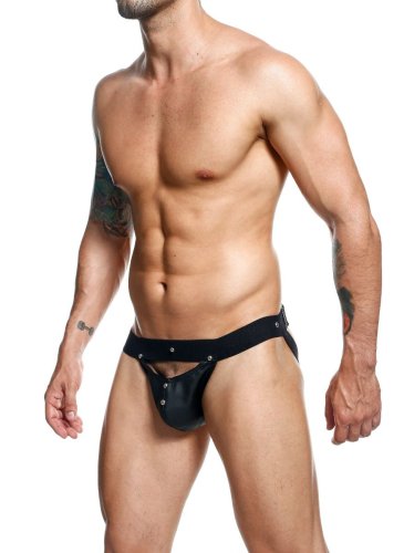 MALE BASICS DNGEON PEEKABOO JOCKSTRAP BLACK O/S