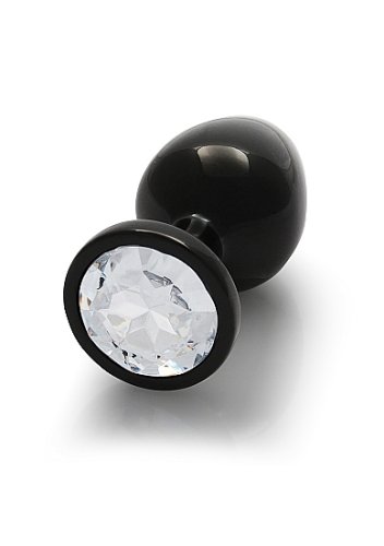 ROUND GEM BUTT PLUG MEDIUM GUNMETAL DIAMOND