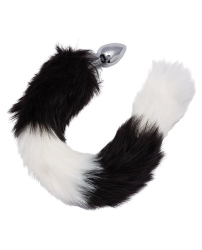 Running Wild Black & White Tail Metallic Anal Probe