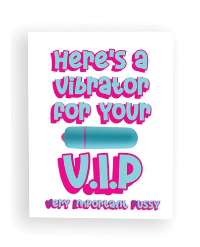 Here\'s A Vibrator for Your V.I.P Naughty Greeting Card w/Rock Candy Vibrator & Towelettes