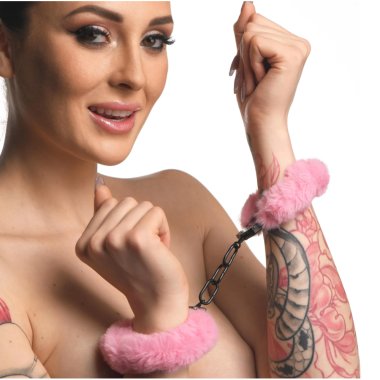 Cuffed in Fur Furry Handcuffs - Pink