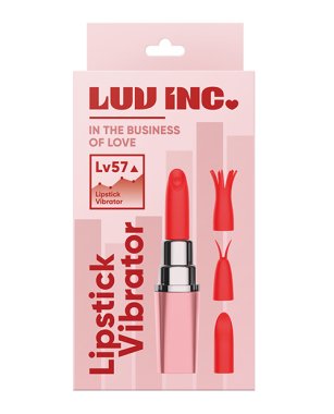 Luv Inc. Lipstick Vibrator w/4 Heads - Light Pink