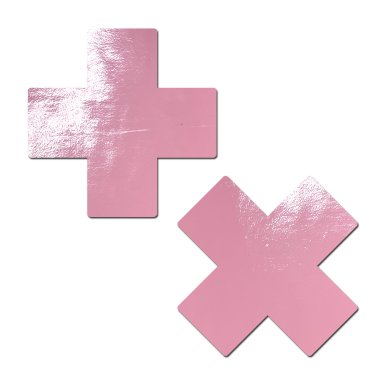 PASTEASE PLUS X FAUX LATEX BABY PINK CROSSES