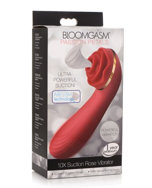 Inmi Bloomgasm Passion Petals Rose 10X Suction & Vibrator - Red
