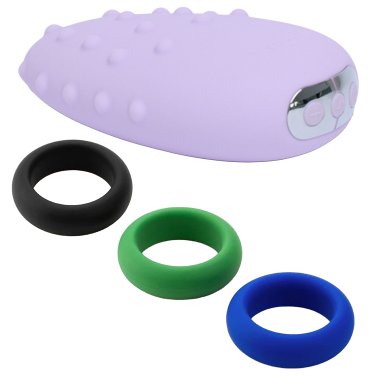 Mimi Deux Double Sided Clitoral Vibrator Lilac + GWP 3 Pack Silicone C-rings