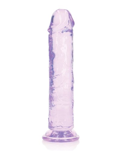 Shots RealRock Crystal Clear 8\" Straight Dildo w/Suction Cup - Purple