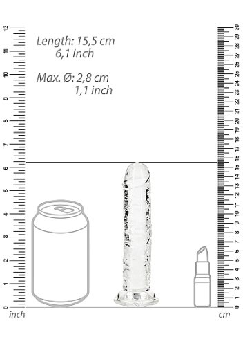 REALROCK STRAIGHT REALISTIC 7 IN DILDO TRANSPARENT