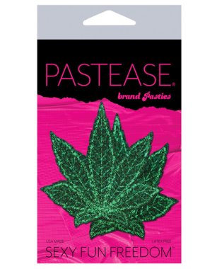Pastease Premium Glitter Marijuana Leafs - Green O/S