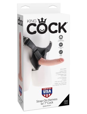 KING COCK STRAP ON HARNESS W/ 7 IN COCK LIGHT