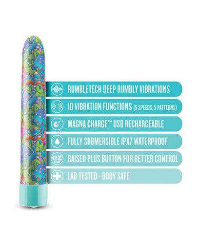 Blush Limited Addiction Utopia 7\" Rechargeable Vibe - Aqua