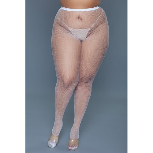 Up All Night Pantyhose - White - Queen