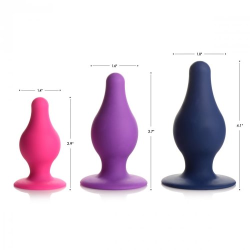 Squeezable Tapered Large Anal Plug -Blu*