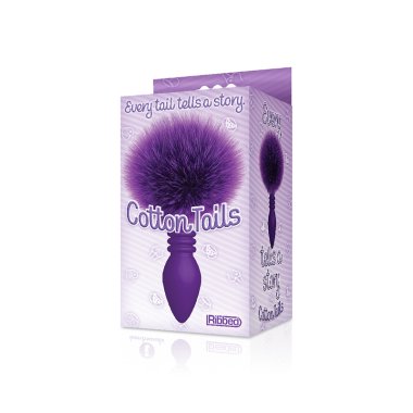 THE 9S COTTONTAILS BUNNY TAIL BUTT PLUG RIBBED PURPLE