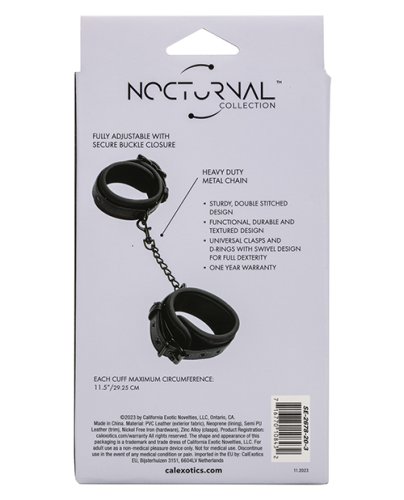 Nocturnal Collection Adjustable Ankle Cuffs - Black