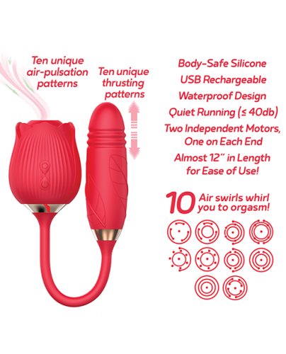 Wild Rose & Thruster Vibrator - Red