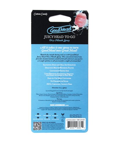 GoodHead Juicy Head Dry Mouth Spray To Go - .30 oz Cotton Candy