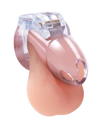 Lockmaster 3.5\" Side Lock See Thru Chastity Cage - Clear