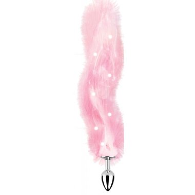 Light Up Foxy Tail Butt Plug - Pink