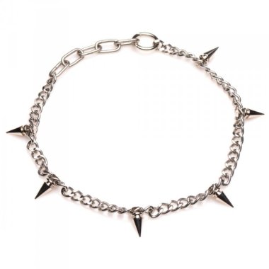 MASTER SERIES PUNK SPIKED NECKLACE SILVER