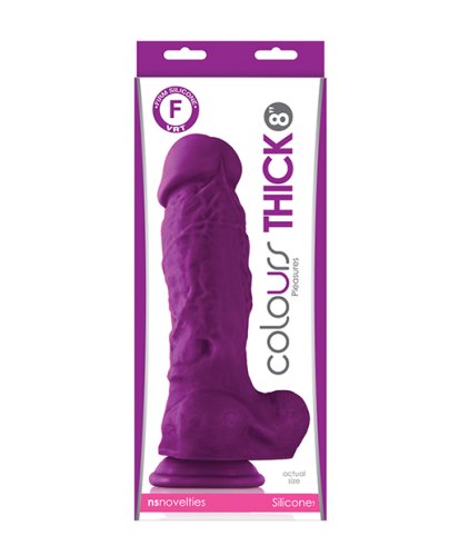 Colours Pleasures Thick 8\" Dildo - Purple