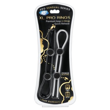 PRO SENSUAL XL PRO RINGS BLACK & CLEAR 2 PACK