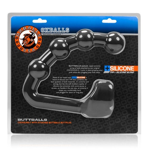 BUTTBALLS ASSLOCK & COCKSLING OXBALLS SILICONE/TPR BLEND BLACK ICE (NET)