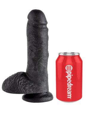 KING COCK 8 IN COCK W/BALLS BLACK