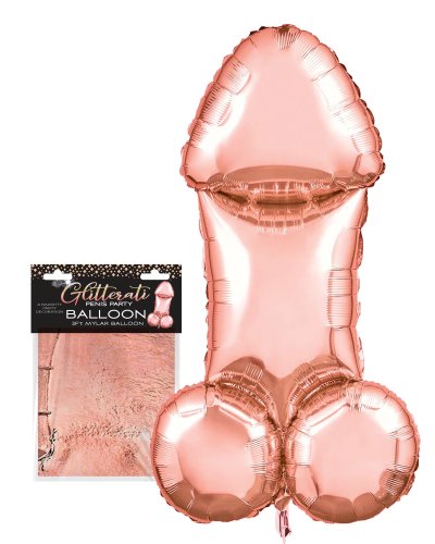 GLITTERATI 3FT ROSE GOLD PENIS MYLAR BALLOON