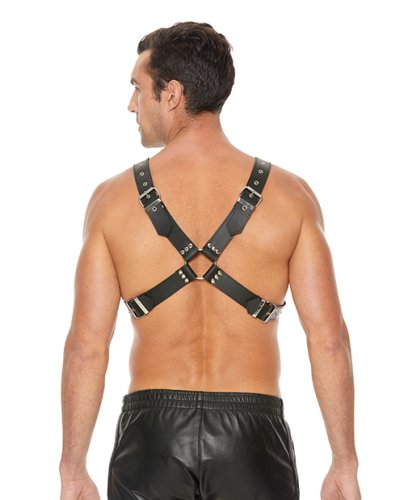 Shots Ouch Men\'s Large Buckle Harness - Black