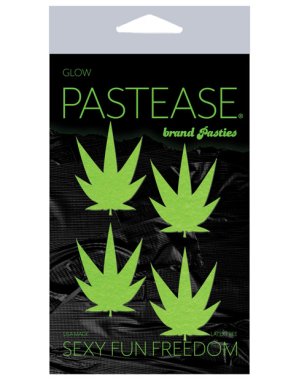 Pastease Premium Petites Leaf - Glow in the Dark Green O/S Pack of 2 Pair