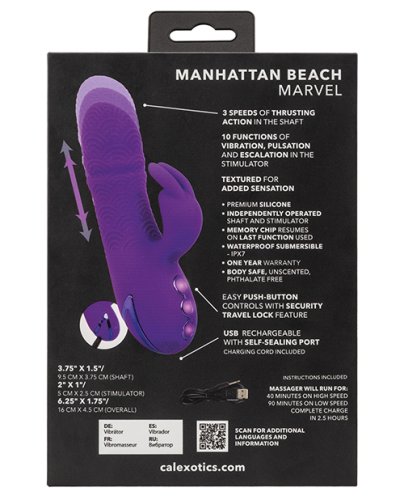 California Dreaming Manhattan Beach Marvel Dual Stimulation Vibe - Purple