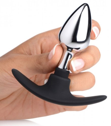 MASTER SERIES DARK INVADER METAL & SILICONE ANAL PLUG SMALL