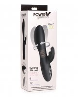 Curve Toys Power Bunnies Dizzy Rotating Vibrator w/Rotating Beads - Black