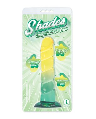 Shades Jelly Swirl TPR Gradient Dong Small - Yellow/Mint