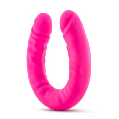 RUSE 18 SILICONE SLIM DOUBLE DONG HOT PINK "
