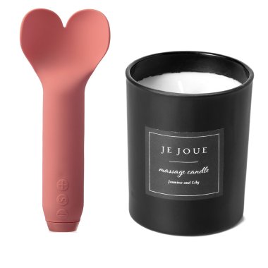 Amour Bullet Pale Rosette + Luxury Massage Candle - Jasmine & Lily