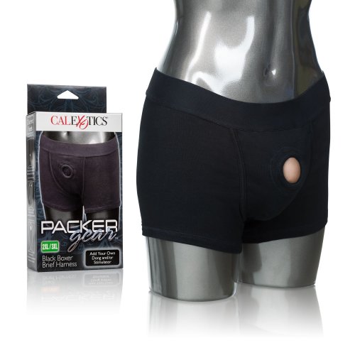 PACKER GEAR BLACK BOXER BRIEF HARNESS 2XL/3XL