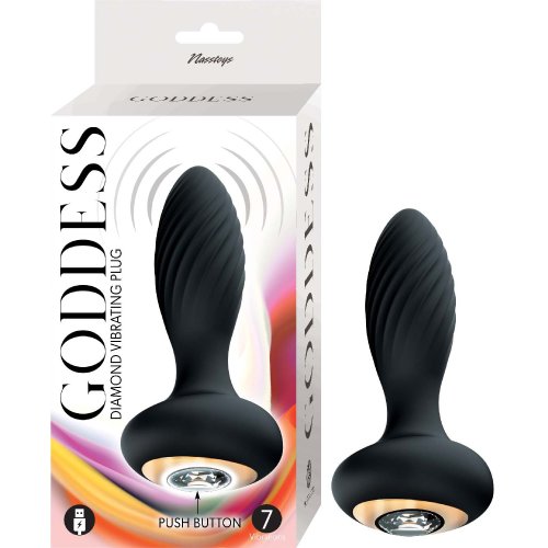 GODDESS DIAMOND VIBRATING PLUG BLACK