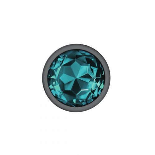 Silver Metal Plug - Round-Teal-Large