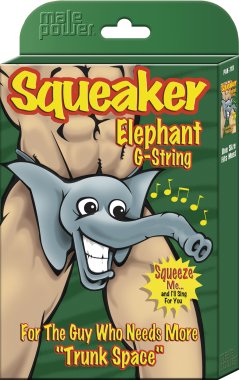 NOVELTY SQUEAKER ELEPHANT G-STRING O/S