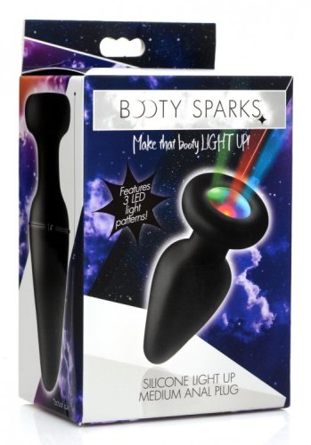 BOOTY SPARKS SILICONE LIGHT-UP ANAL PLUG MEDIUM